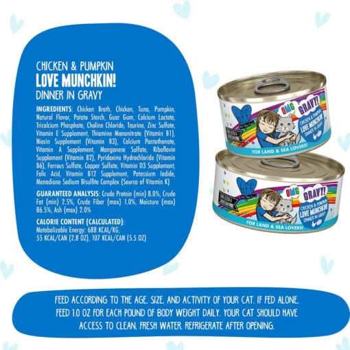 Weruva BFF OMG Love Munchkin! Chicken & Pumpkin Dinner In Gravy Grain-Free Canned Cat Food, 5.5-oz, Case Of 8 -Cat Food And Treats Shop weruva bff omg love munchkin chicken pumpkin dinner in gravy grain free canned cat food 5 5 oz case of 8 32