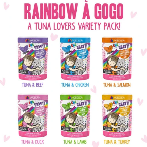 Weruva BFF Rainbow A Gogo Variety Pack Wet Cat Food Pouches, 3-oz, Case Of 12 -Cat Food And Treats Shop weruva bff rainbow a gogo variety pack wet cat food pouches 3 oz case of 12 64