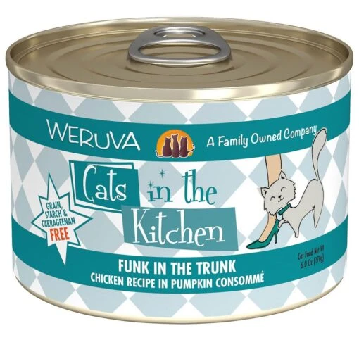 Weruva Cats In The Kitchen Funk In The Trunk Chicken In Pumpkin Consomme Grain-Free Canned Cat Food, 6-oz, Case Of 24 -Cat Food And Treats Shop weruva cats in the kitchen funk in the trunk chicken in pumpkin consomme grain free canned cat food 6 oz case of 24 107