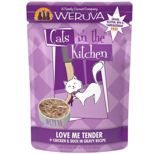 Weruva Cats In The Kitchen Love Me Tender Chicken & Duck Recipe Grain-Free Cat Food Pouches, 3-oz Pouch, Case Of 12 -Cat Food And Treats Shop weruva cats in the kitchen love me tender chicken duck recipe grain free cat food pouches 3 oz pouch case of 12 82