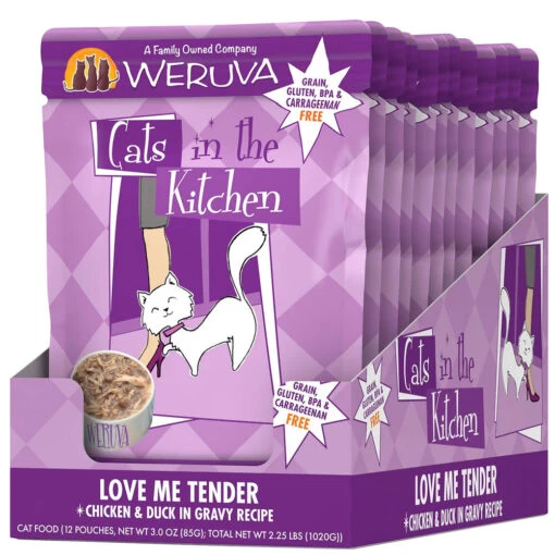 Weruva Cats In The Kitchen Love Me Tender Chicken & Duck Recipe Grain-Free Cat Food Pouches, 3-oz Pouch, Case Of 12 -Cat Food And Treats Shop weruva cats in the kitchen love me tender chicken duck recipe grain free cat food pouches 3 oz pouch case of 12 94