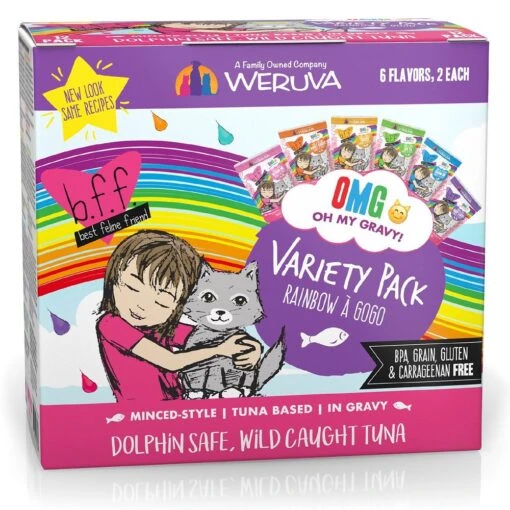 Weruva BFF Rainbow A Gogo Variety Pack Wet Cat Food Pouches, 3-oz, Case Of 12 -Cat Food And Treats Shop weruva variety cat pouches pack 12x3 oz 63